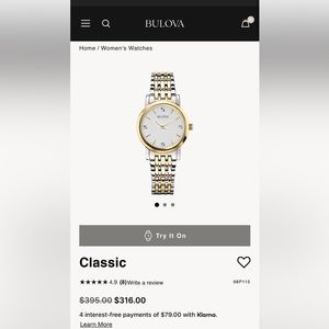 Bulova Two-Tone Gold and Silver Women's Classic Watch